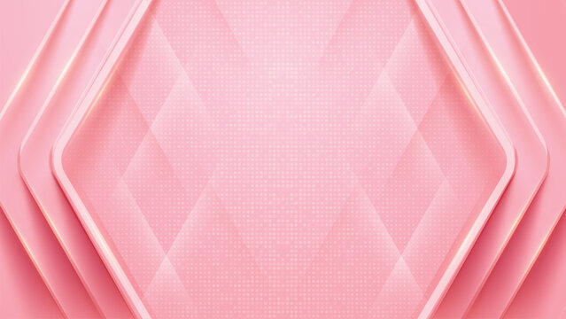 Abstract Pink And Gold Geometric Background
