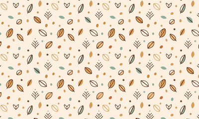 Natural Seeds Texture Pattern Design with Terracotta Dot Accents