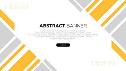 Simple Geometric Shapes Grey Yellow for Your Business Abstract Banner