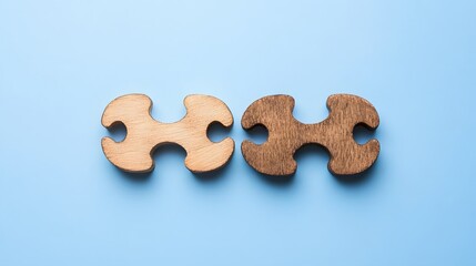 Connecting Wooden Puzzle Pieces Teamwork Concept