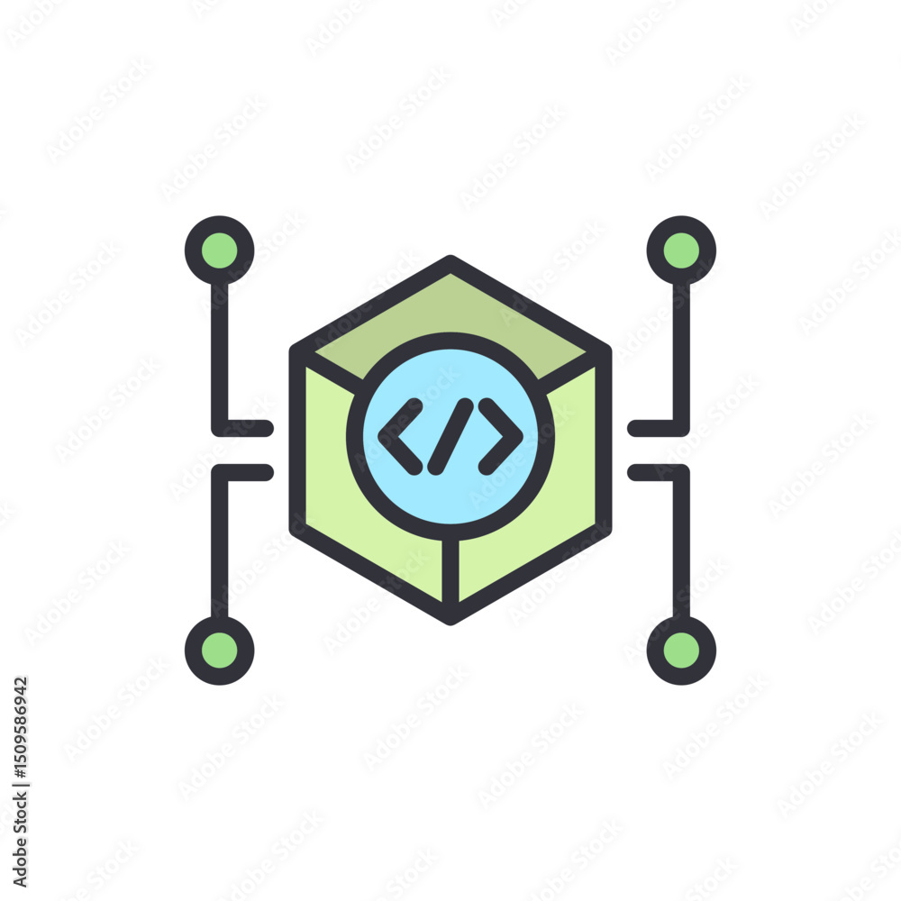 Poster abstract representation of code connectivity and network communication