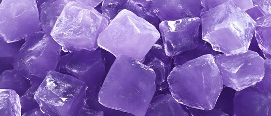Pile of Purple Ice Cubes Abstract Background Texture