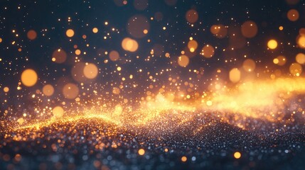 Fototapeta premium Abstract design with glowing particles and light streaks.