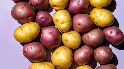 Red and Yellow Potatoes Close Up Studio Shot