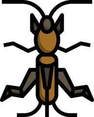 Cricket crawling on green leaf in garden during daytime, showcasing its intricate anatomy and natural habitat, creating a sense of wonder and appreciation for nature.