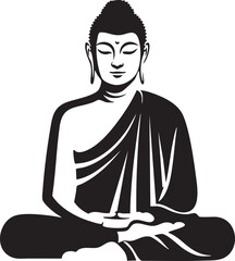 serene figure sits in a meditative posture.
