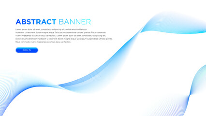 Blue wave modern abstract banner for your business