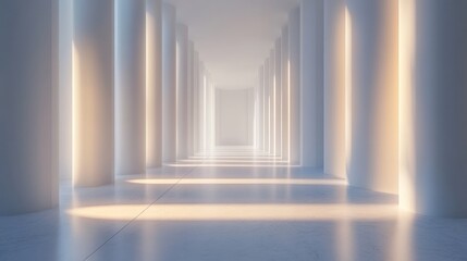 Obraz premium Serene Light in Minimalist Hallway