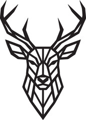 Fox sitting with tail curled in minimalist line style