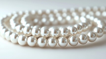 Close-up of a pearl necklace.