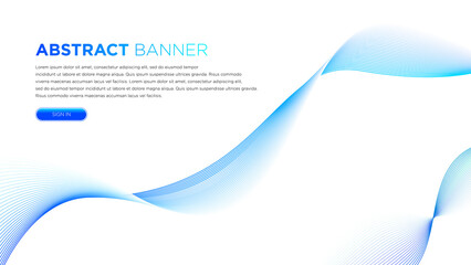 Blue wave modern abstract banner for your business