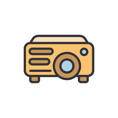 Retro Aesthetic Projector For Multimedia Presentation And Entertainment