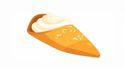 Whipped Cream Crispy Cone Dessert Illustration