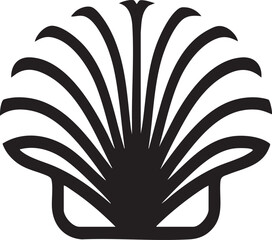 stylized silhouette of a seashell displays intricate radiating .