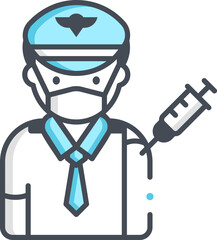 Pilot receives vaccination against contagious disease in clinic to protect himself and others from illness and promote public health.
