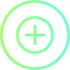 Gradient plus sign symbol floats within concentric circles against white backdrop, conveying addition and positivity in a modern, minimalist style.