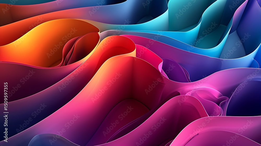 Poster abstract background with colorful gradient waves and smooth texture