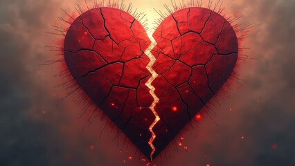 Visual presentation of cracked hearts