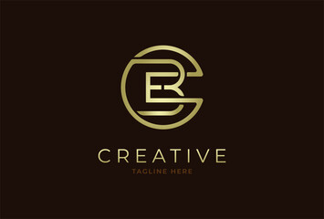 Abstract initial letter C, B and E logo,circle line and letter CBE combination, usable for branding and business logos, Flat Logo Design Template, vector illustration