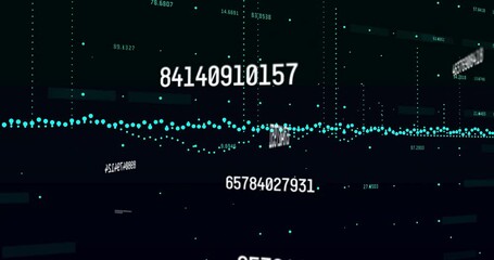 Opening grid starting main number shifting down, updating above turquoise wave visualizing trends - Powered by Adobe