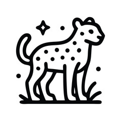 Black and white cheetah drawing suitable for commemorate world environment day, wildlife logos, wildlife protection, educational materials, and naturethemed designs