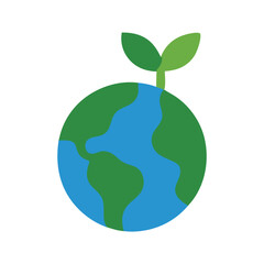 Green plant on a blue and green earth, symbolizing growth, sustainability, and environmental conservation. Suitable for ecoconscious or naturethemed designs.