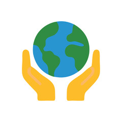 Two hands holding a globe, symbolizing global unity and environmental awareness. Suitable for ecofriendly campaigns, travel concepts, and Earth Day promotions.
