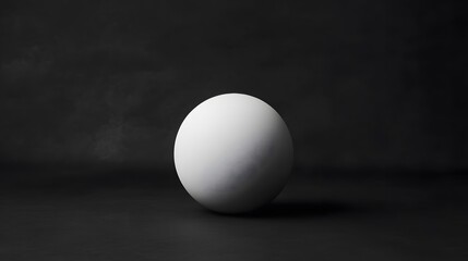 Single White Egg on Dark Background Minimalist Photography