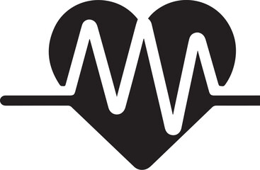 A heart with a pulse black icon