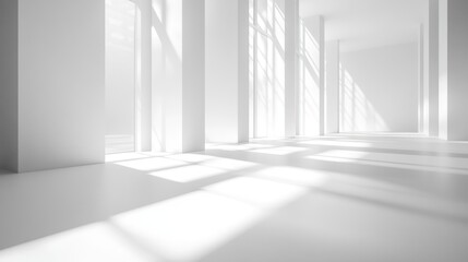 Obraz premium Sunlit Modern White Room Interior Architecture Design