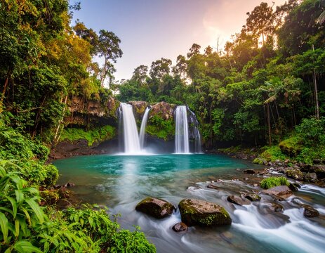 Sendang Gile waterfall is a stunning waterfall on Lombok, Indonesia