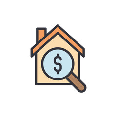 Examining Real Estate Investment With A Magnifying Glass And Dollar Sign