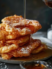 Delicious frybread drizzled with sweet syrup, capturing the essence of Native American cuisine