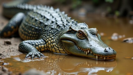 Fototapeta premium Crocodile Swamp Habitat Map