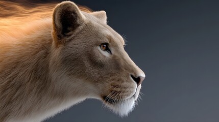 Naklejka premium Powerful lion morphing into elemental flame