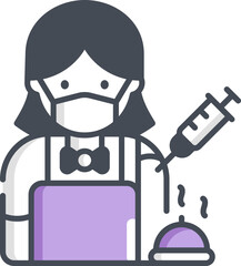 waitress illustration on a white background       