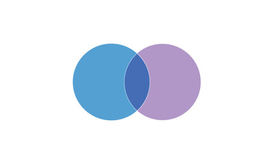 Venn diagram chart vector template two circle color style for presentation, start up project, business strategy, theory basic operation, infographic, logic eps 10. Vector Illustration  . 