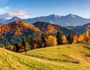 Naklejka premium Panorama mountain autumn landscape
