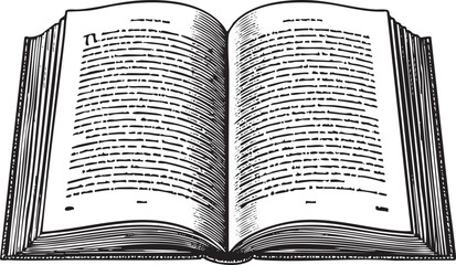open book displays dense and elegant typography.