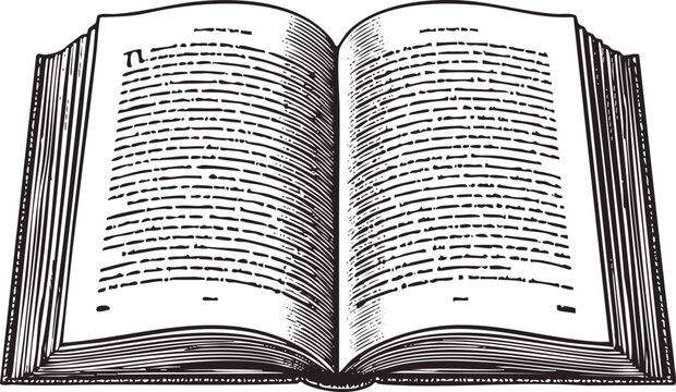 open book displays dense and elegant typography.