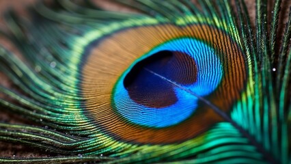 Obraz premium Close up of peacock feather pattern