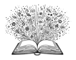 vector illustration of an open book, open book illustration.