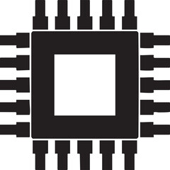 Obraz premium stylized black and white microchip displays numerous interconnected components.