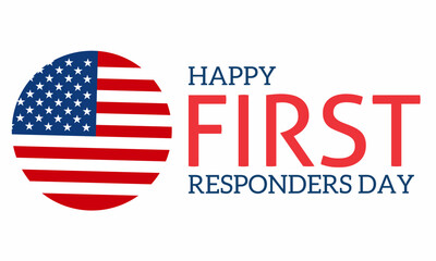 National First Responders Day background. with US flag illustration. Suitable for banners, cards, posters.