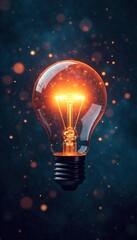 A light bulb illuminates a constellation of bright ideas, radiating brilliance and innovation Perfect for concepts of creativity, inspiration, and problem-solving , inspiration, creativity