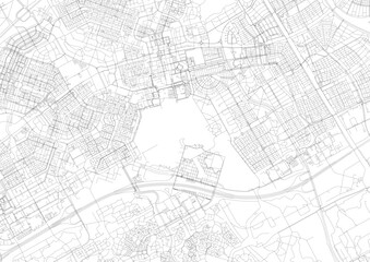 Zoomed-In Vector Map of Almere – Detailed Highway Layout for Close-Up Urban Planning, Traffic Analysis, and Infrastructure Development