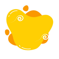 Abstract organic liquid shapes colorful. Irregular fluid flat shapes. Random wavy oval spots and curvy elements.