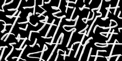 Minimalistic black and white doodles on dark background. Great for backgrounds, hand drawn doodles, line art, minimalism, chaos