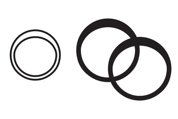 Diamond ring icon Outline vector sign