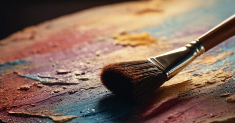 Fototapeta premium paint brushes and palette